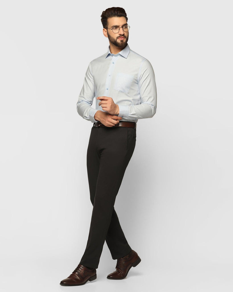 Slim Comfort B-95 Formal Black Textured Trouser - Rock