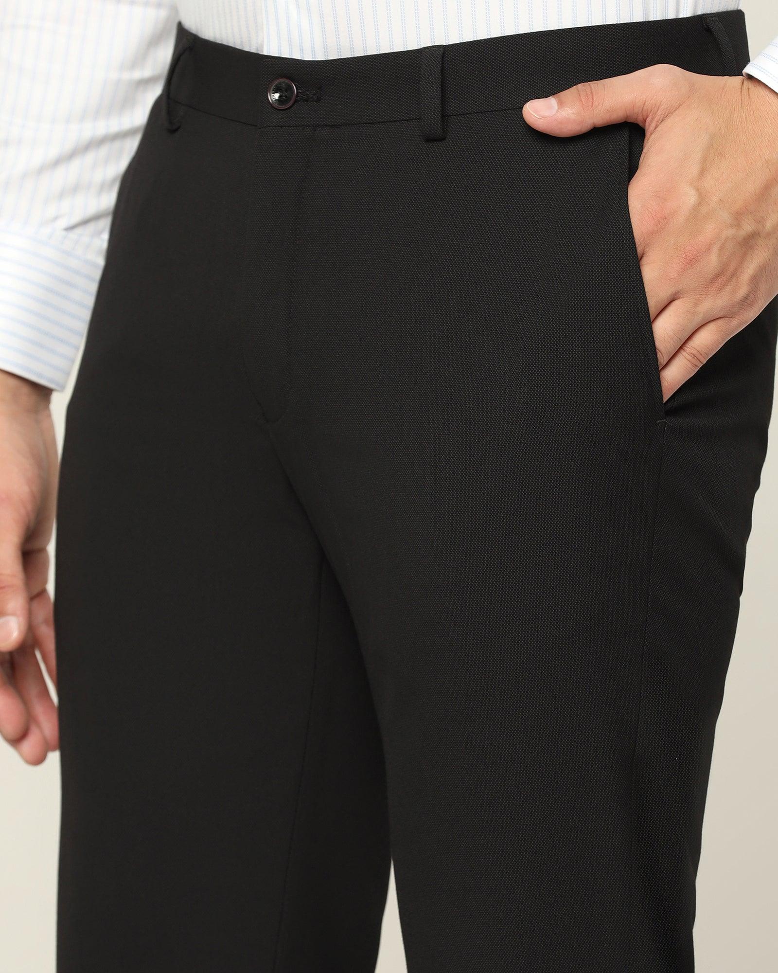 Buy blackberrys Men's Formal B-95 Slim Fit Non-Stretch Trousers (Size:  28)-BL-DO-BLACK-232# Black at Amazon.in