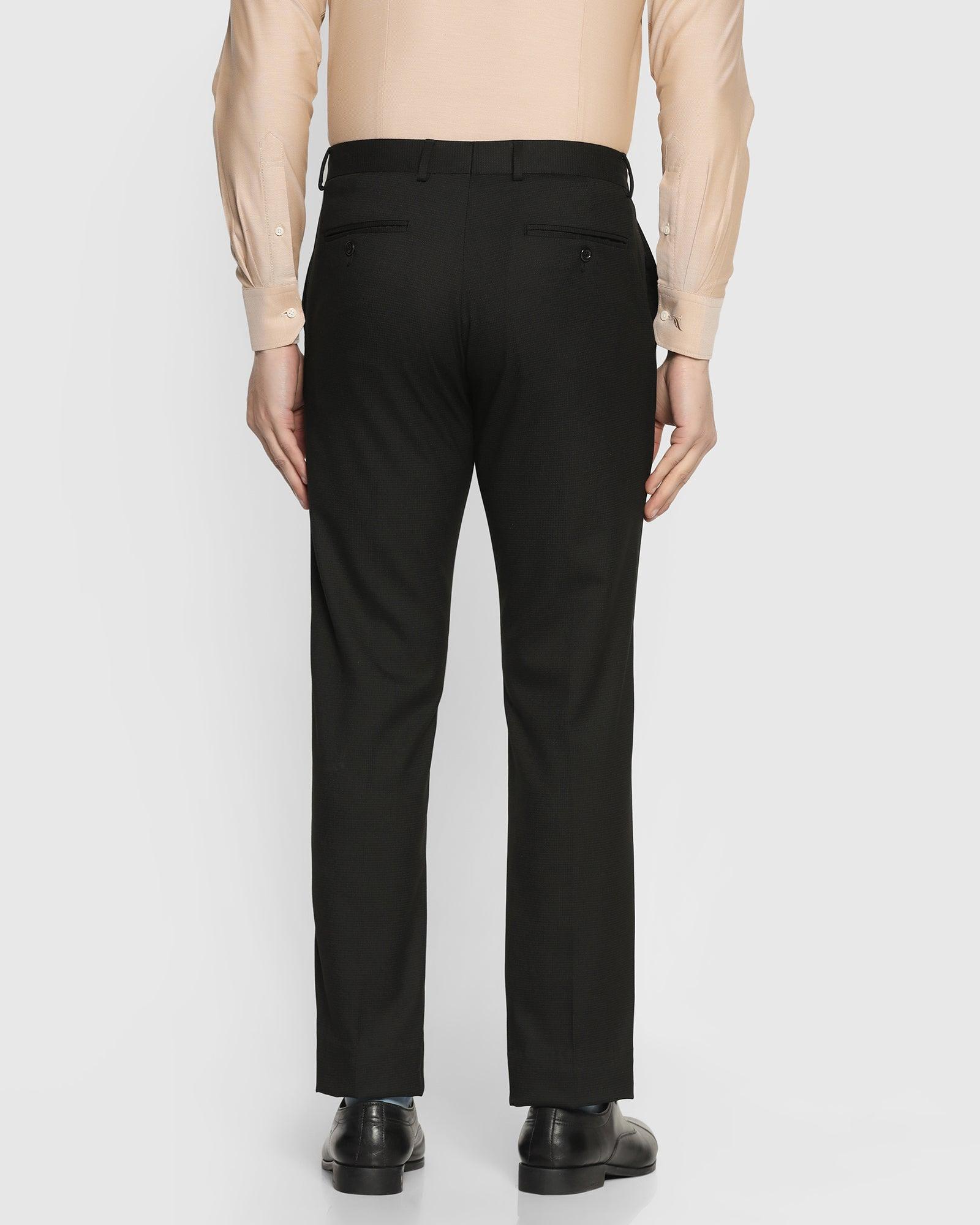 Slim Comfort B-95 Formal Black Textured Trouser - Punto - Blackberrys