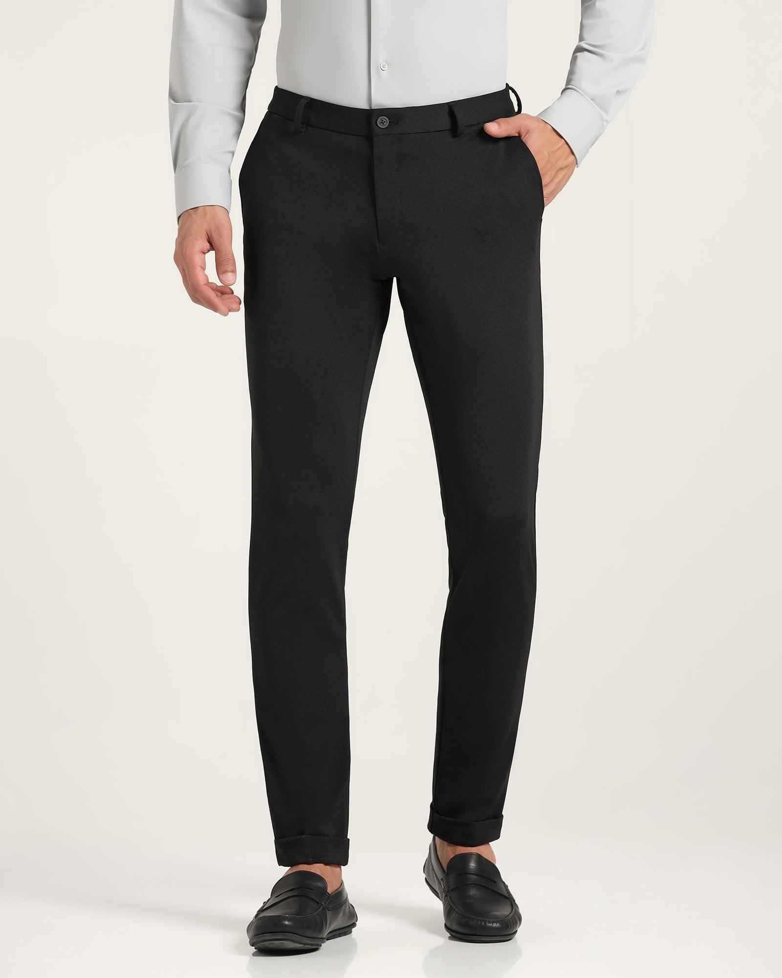 TechPro Textured Formal Trousers In Black Phoenix Fit (Sol) - Blackberrys