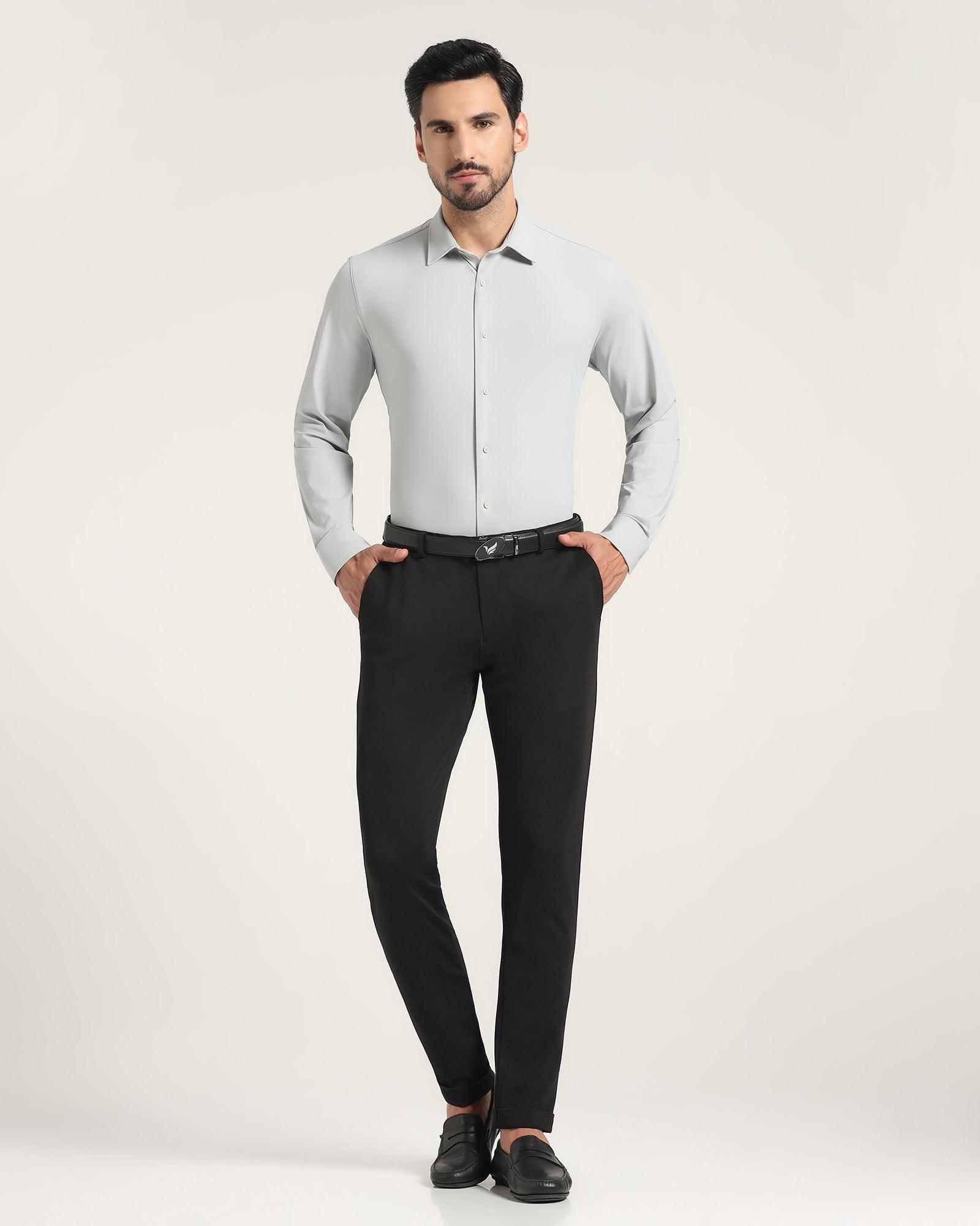 TechPro Textured Formal Trousers In Black Phoenix Fit (Sol) - Blackberrys