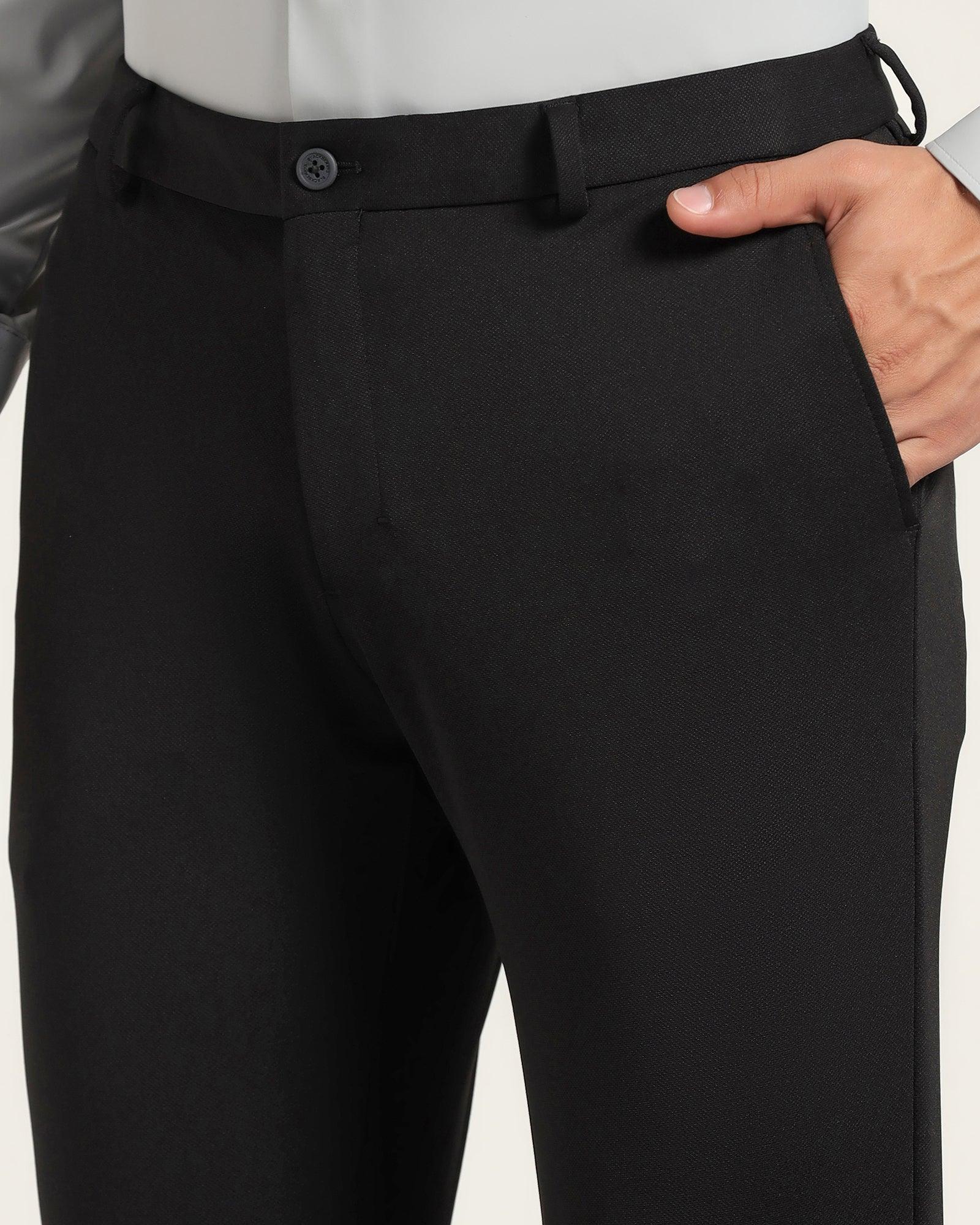 TechPro Textured Formal Trousers In Black Phoenix Fit (Sol) - Blackberrys