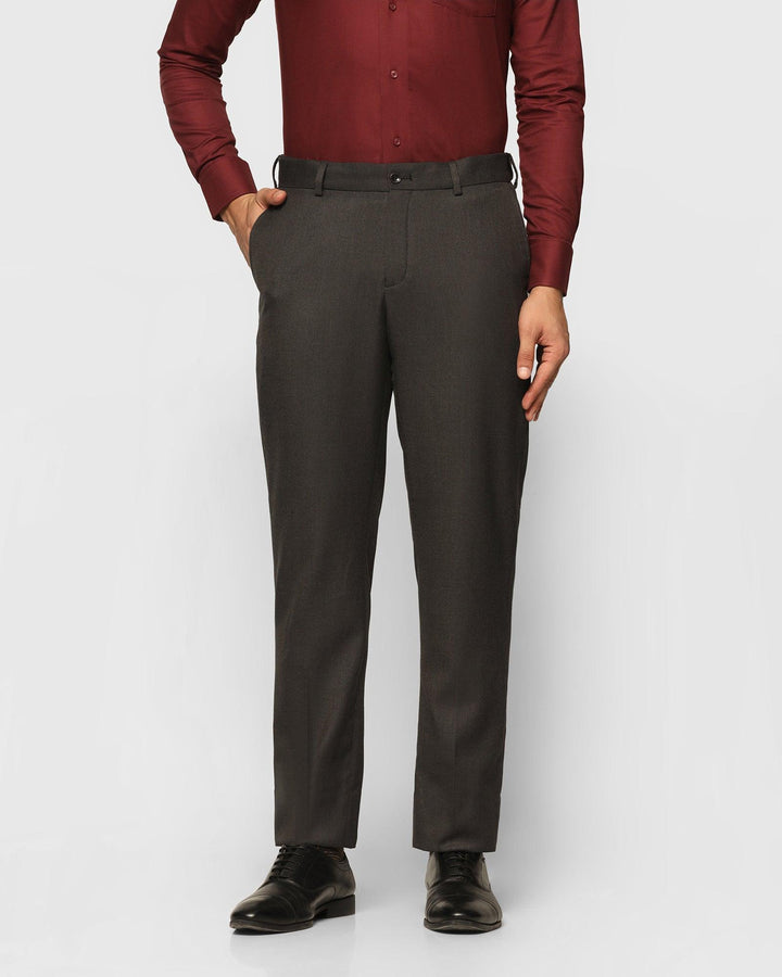 Straight B-90 Formal Charcoal Textured Trouser - Mario