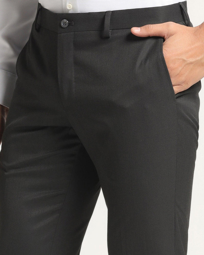 Slim Comfort B-95 Formal Charcoal Textured Trouser - Belur