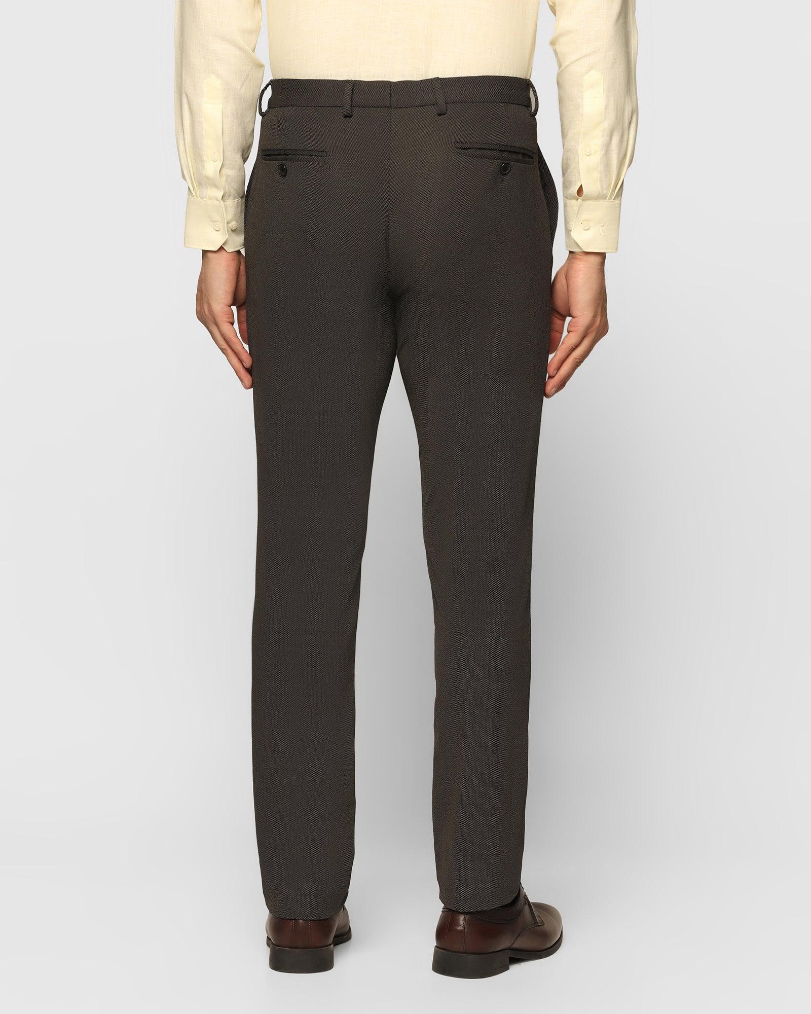 Slim Fit B-91 Formal Grey Textured Trouser - Roman