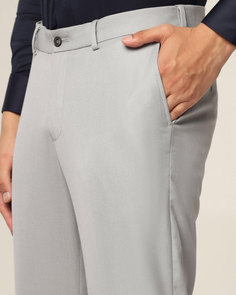 Straight B-90 Formal Grey Textured Trouser - Mario