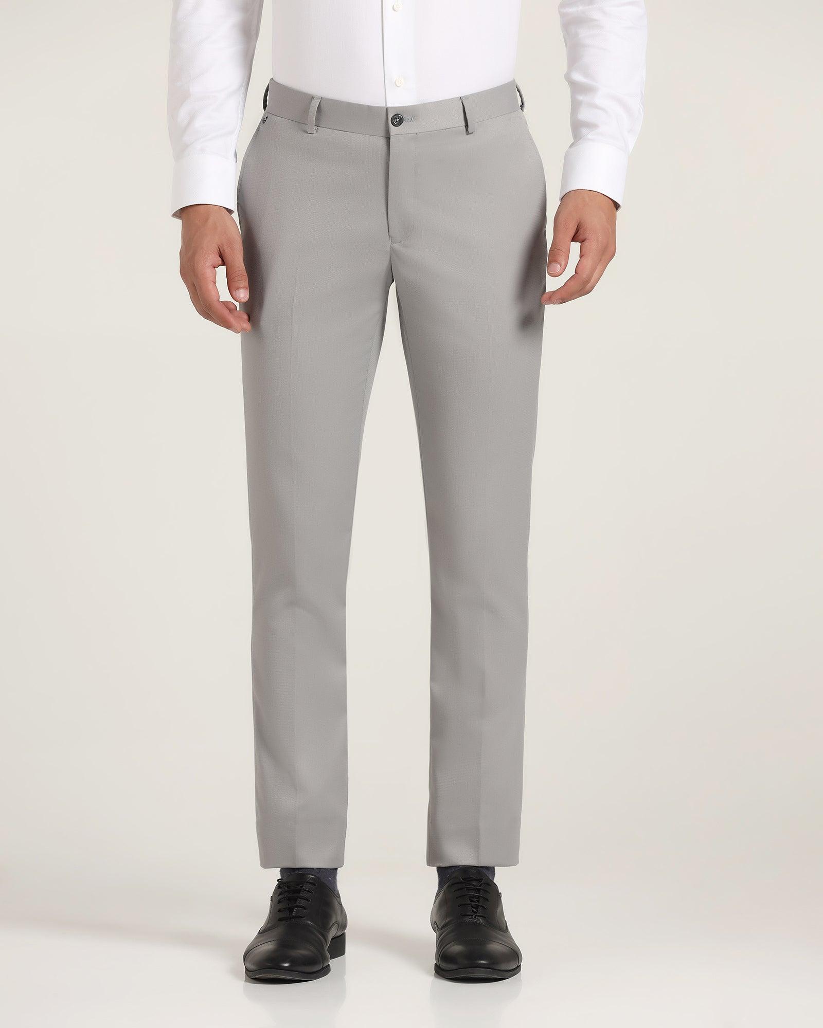 Slim Fit B-91 Formal Grey Textured Trouser - Peza