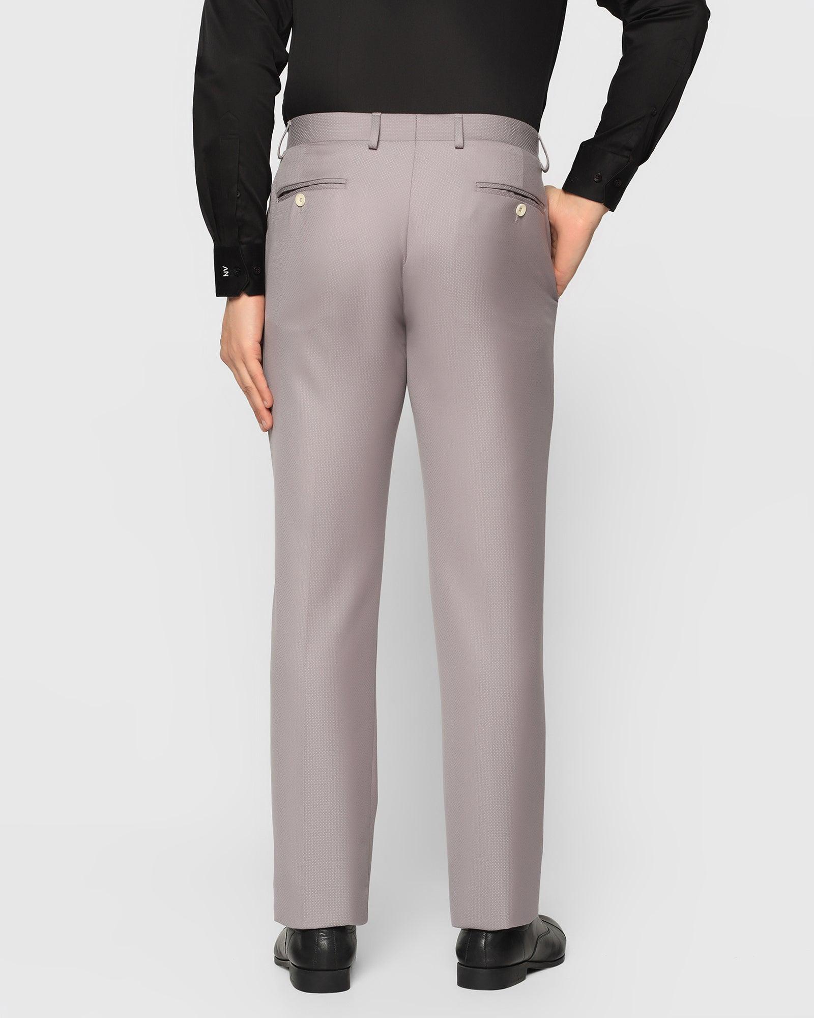 Slim Comfort B-95 Formal Light Grey Textured Trouser - Cairo