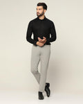 Textured Formal Trousers In Grey B-95 (Easter) - Blackberrys