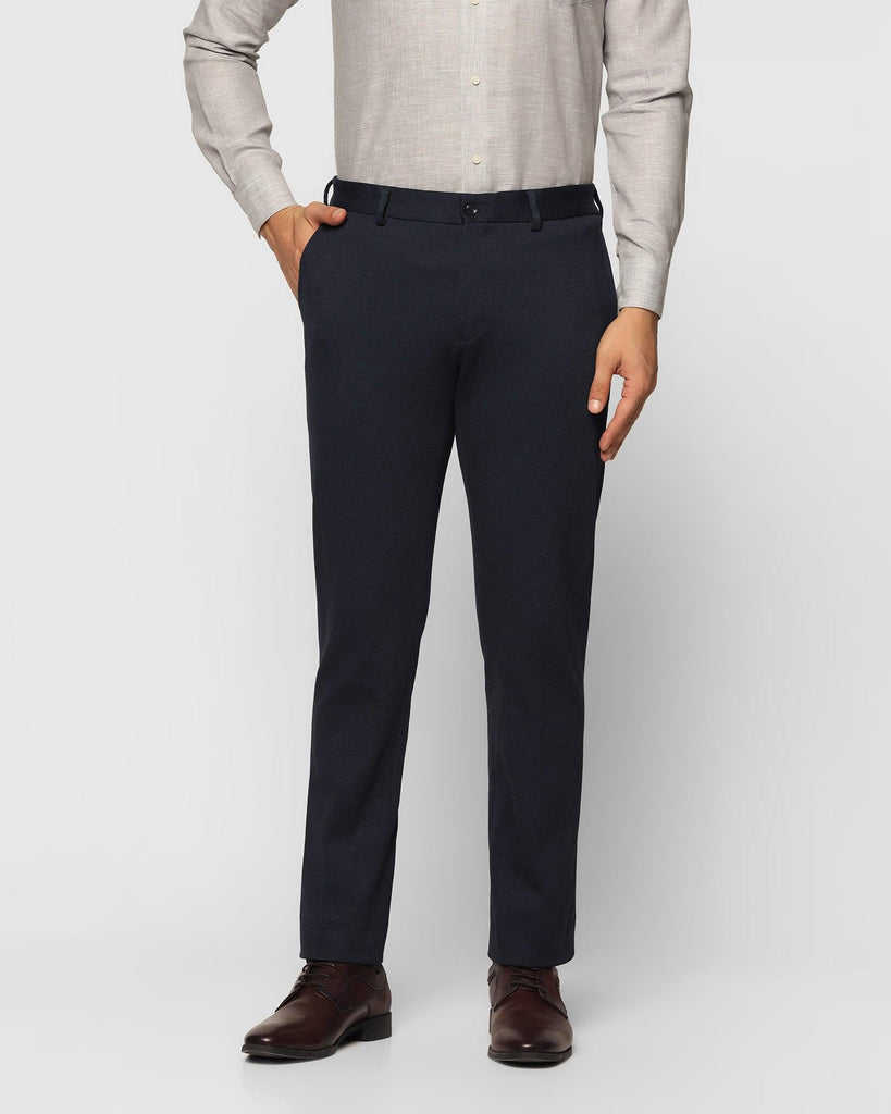 Slim Comfort B-95 Formal Navy Textured Trouser - Rock