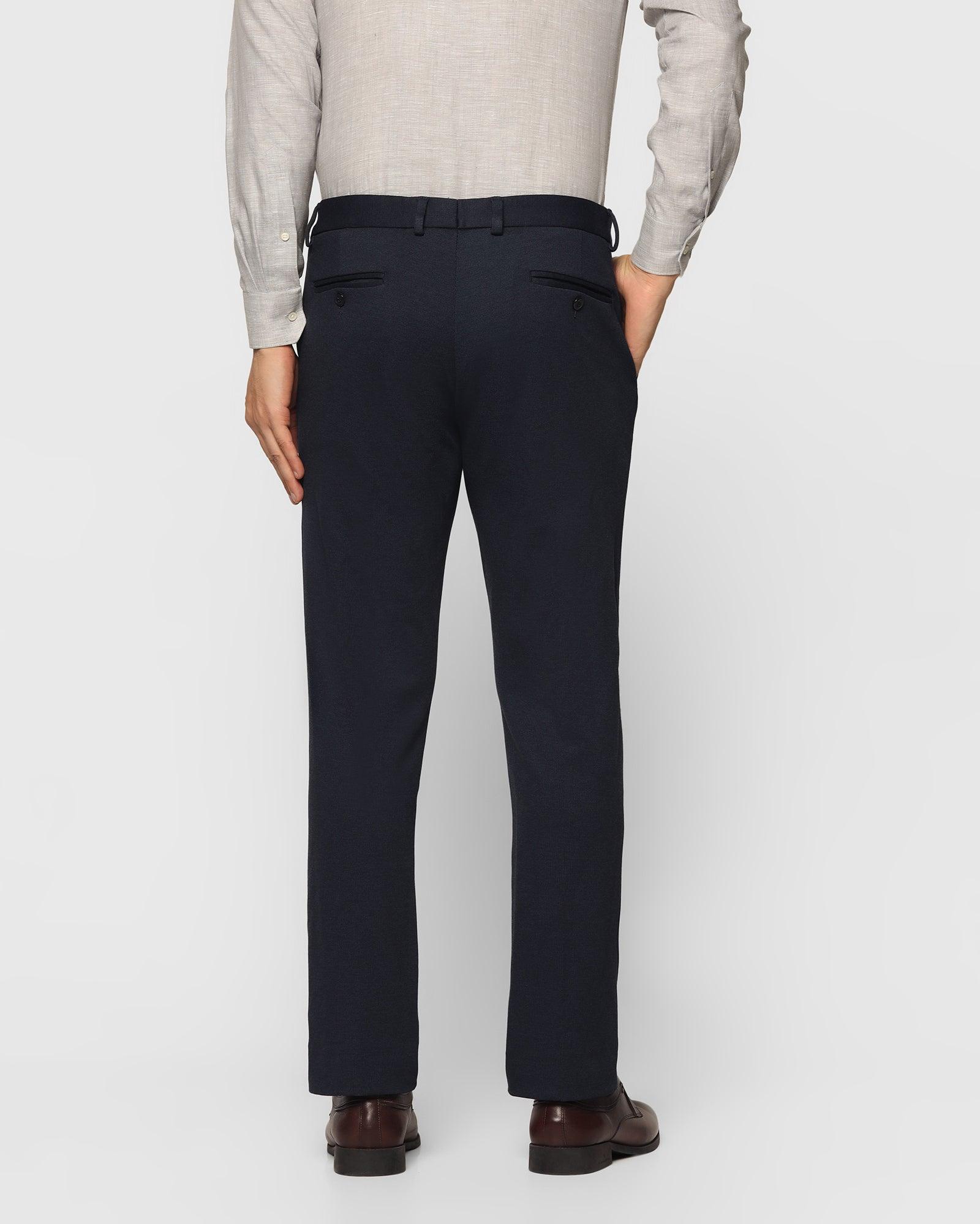 Buy Men Navy Solid Super Slim Fit Casual Trousers Online - 752976 | Peter  England