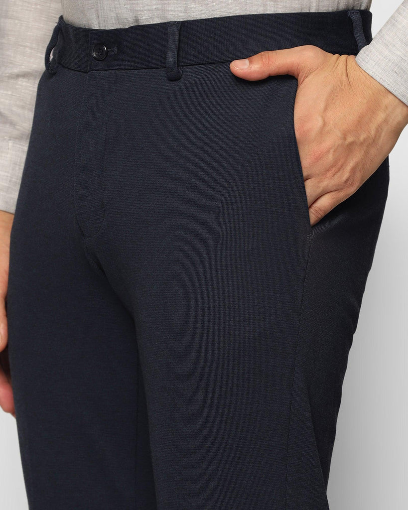 Slim Comfort B-95 Formal Navy Textured Trouser - Rock