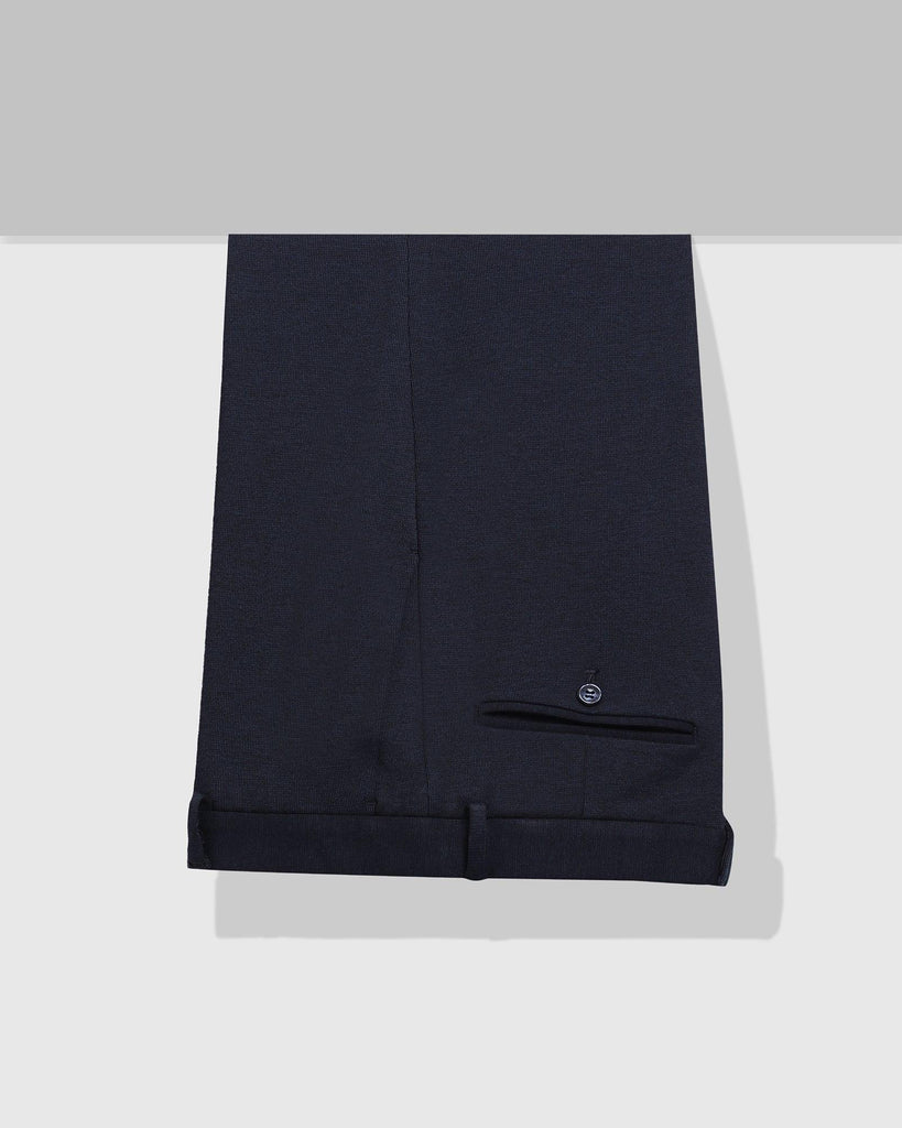 Slim Comfort B-95 Formal Navy Textured Trouser - Rock