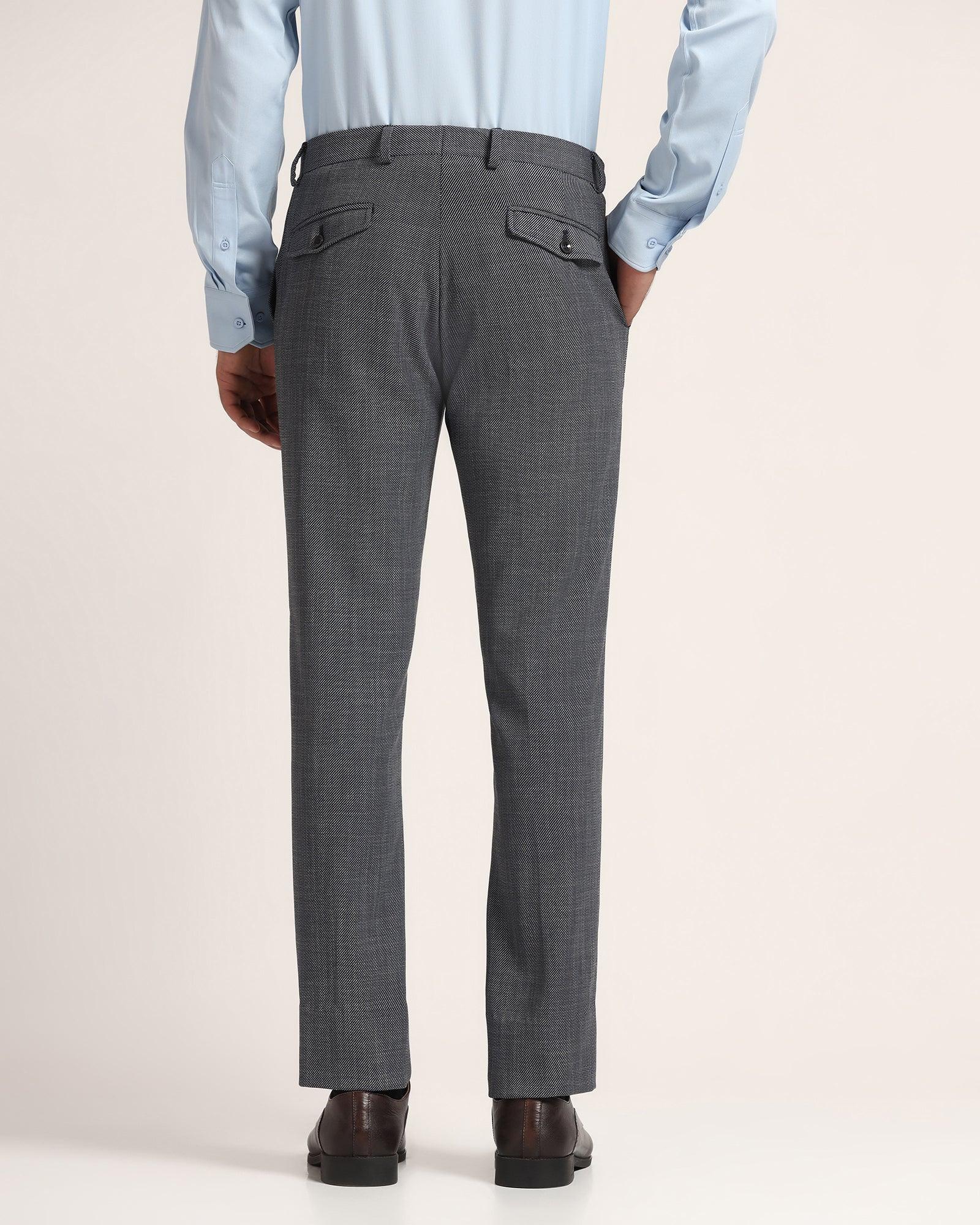 Slim Fit B-91 Formal Navy Textured Trouser - Nest