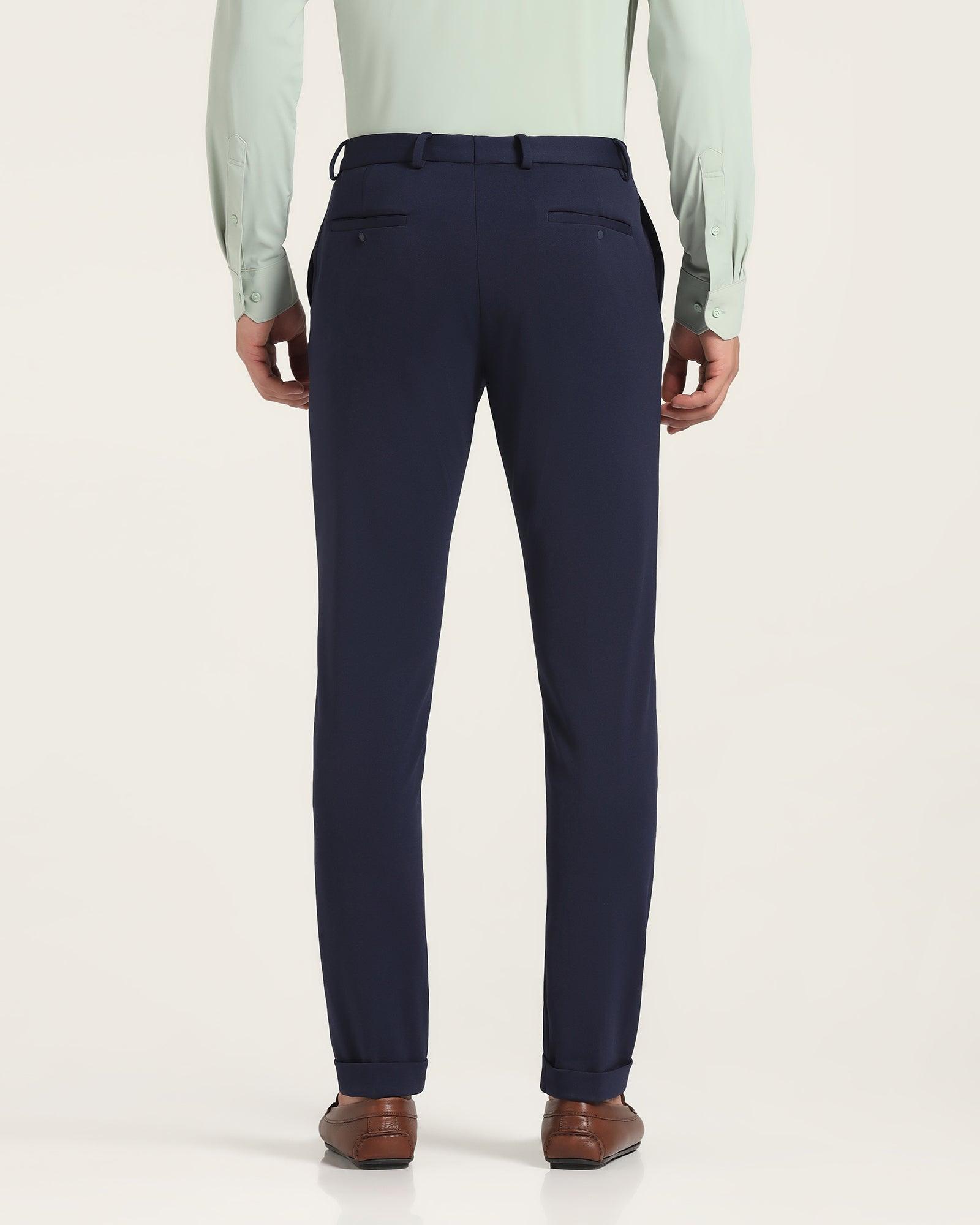 TechPro Textured Formal Trousers In Navy Phoenix Fit (Sol) - Blackberrys