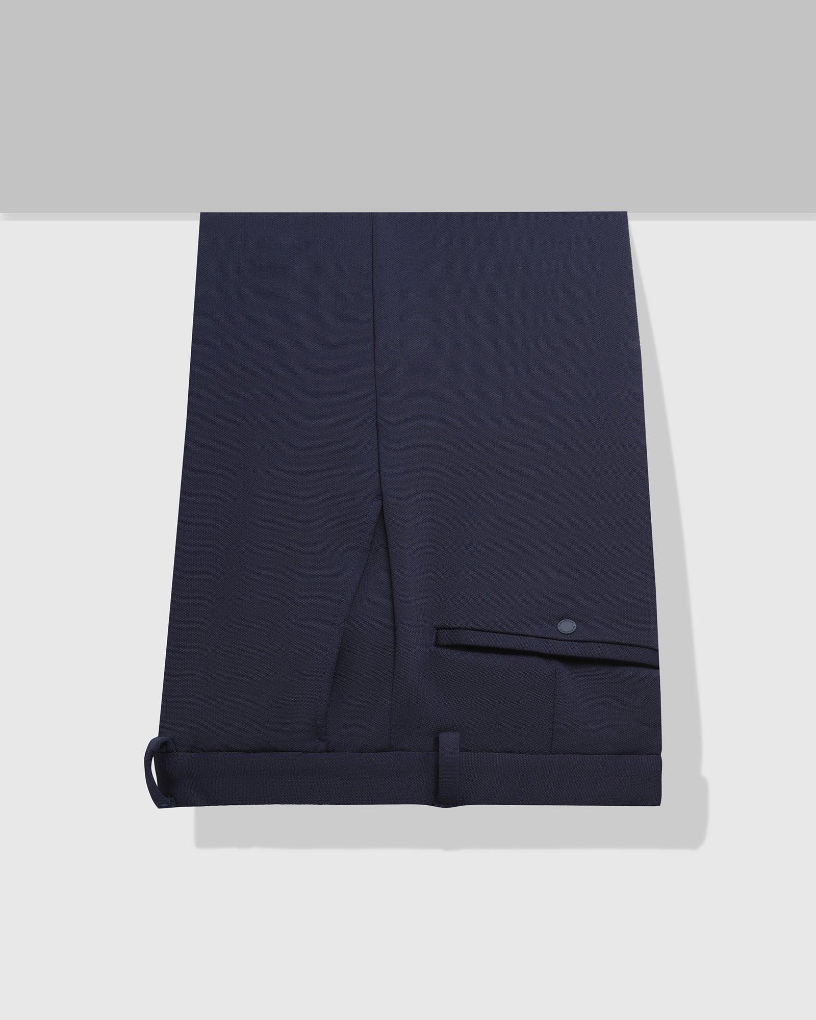 TechPro Textured Formal Trousers In Navy Phoenix Fit (Sol) - Blackberrys