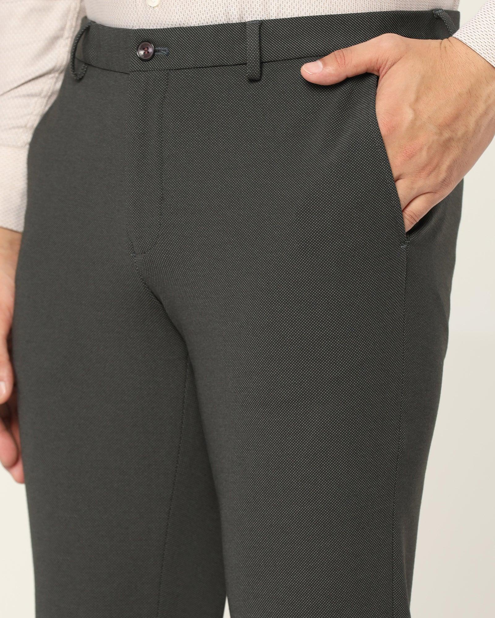 Slim Fit B-91 Formal Black Textured Trouser - Lenor