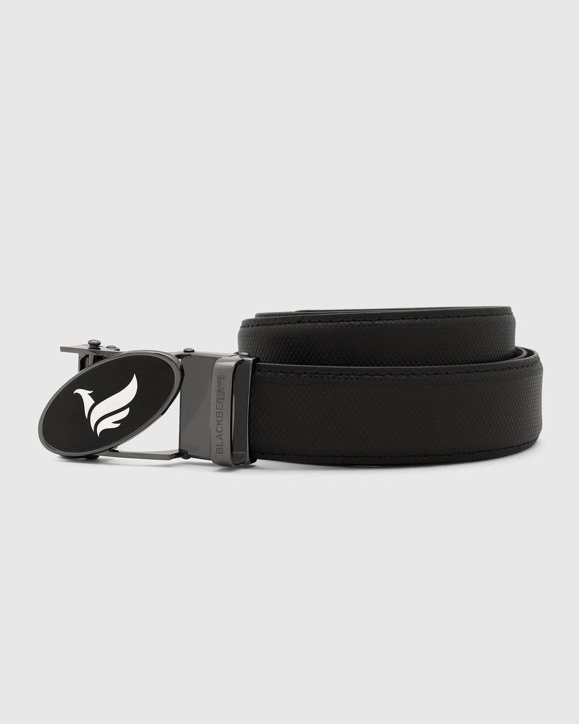 Leather Black Textured Belt - Tarif