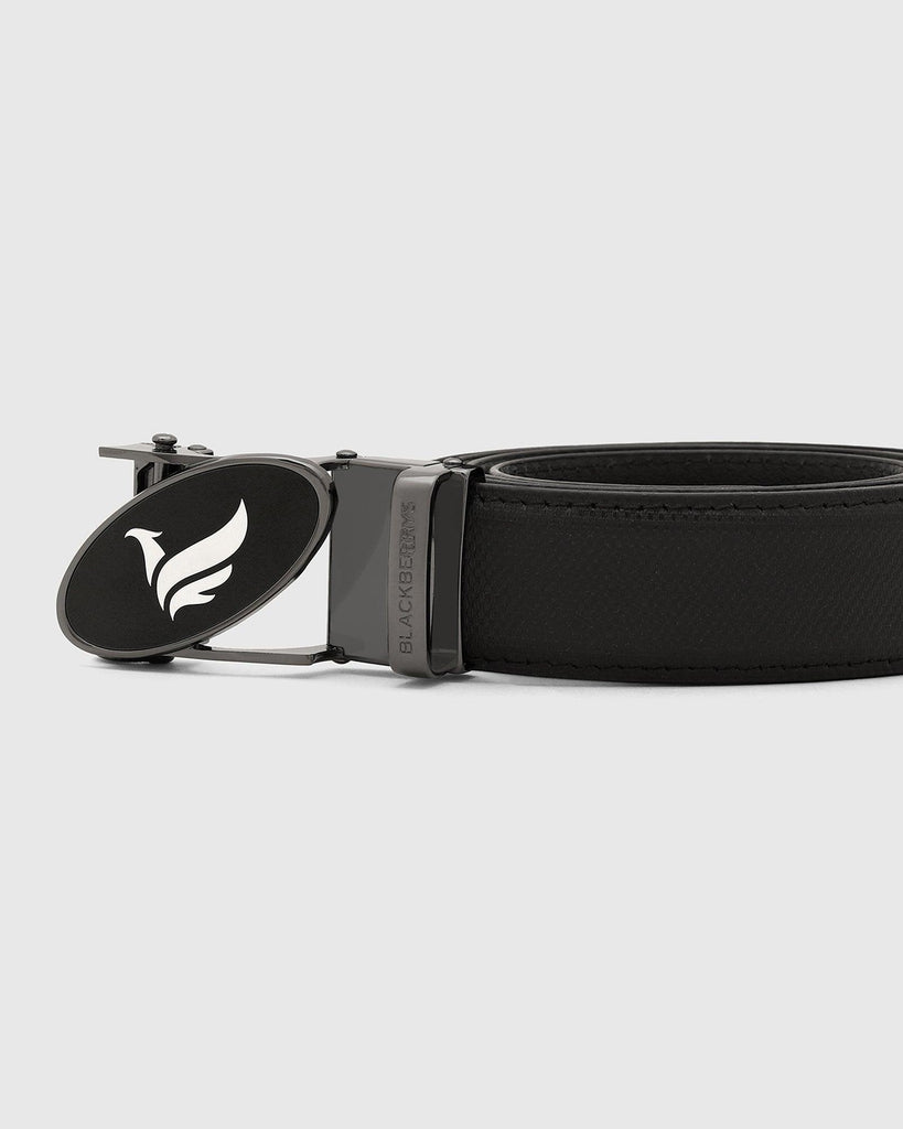 Leather Black Textured Belt - Tarif