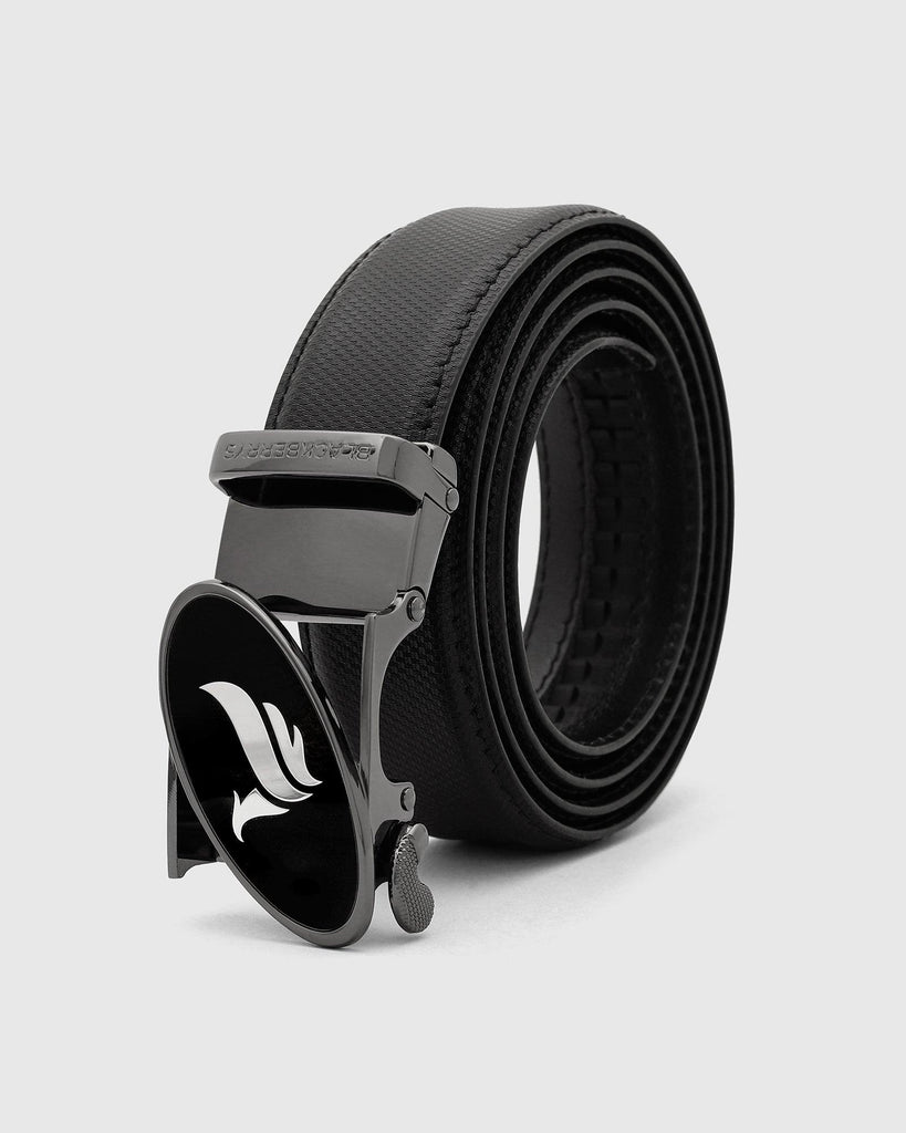 Leather Black Textured Belt - Tarif