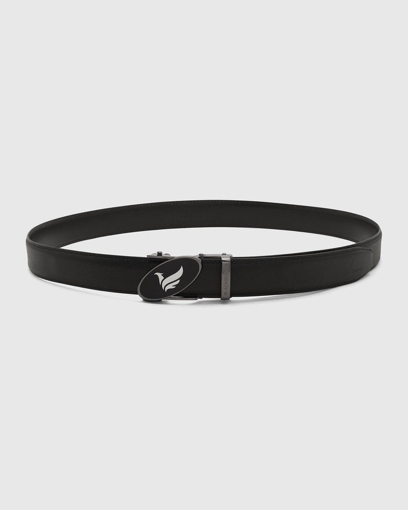 Leather Black Textured Belt - Tarif