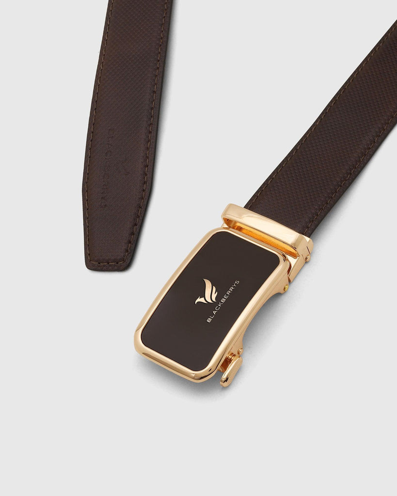 Leather Brown Textured Belt - Tyeson