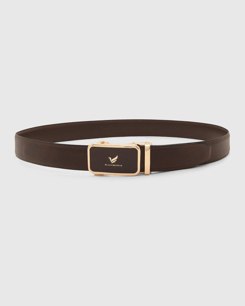 Leather Brown Textured Belt - Tyeson