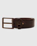 Leather Wine Textured Belt - Tarak - Blackberrys