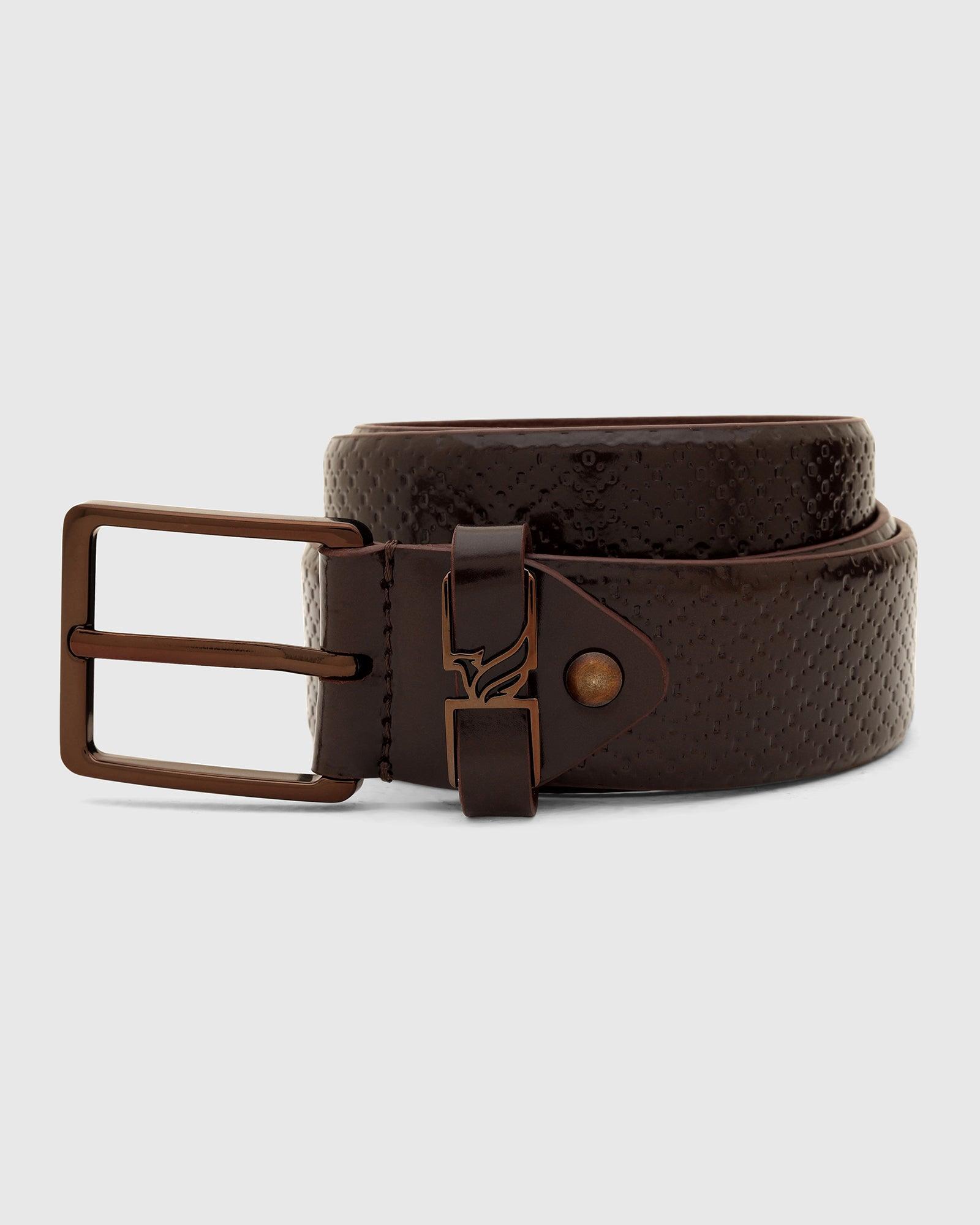 Leather Wine Textured Belt - Tarak - Blackberrys