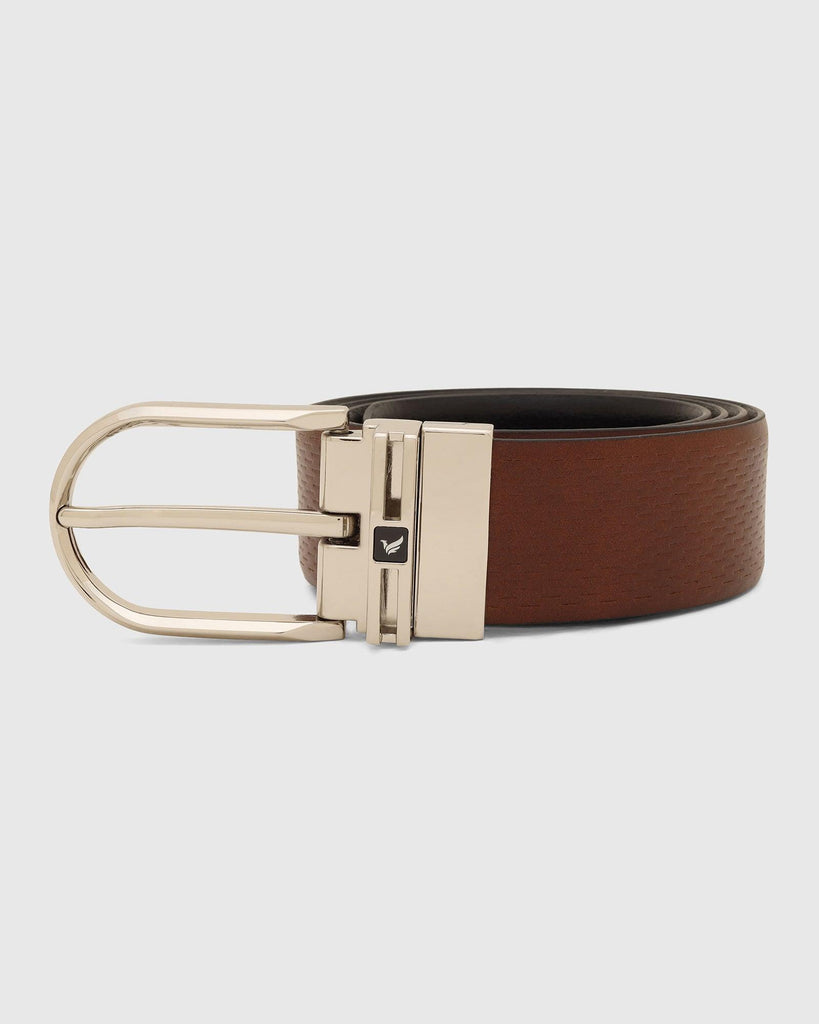 Leather Reversible Black Brown Textured Belt - Tetra