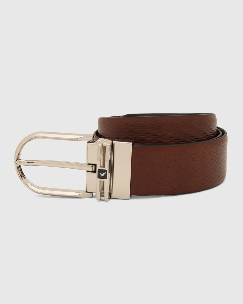 Leather Reversible Black Brown Textured Belt - Tetra