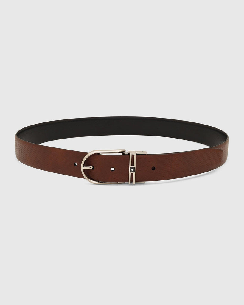 Leather Reversible Black Brown Textured Belt - Tetra