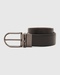 Leather Reversible Black Tan Textured Belt - Tetra - Blackberrys