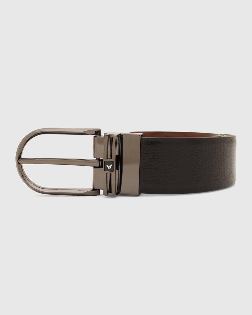 Leather Reversible Black Tan Textured Belt - Tiger