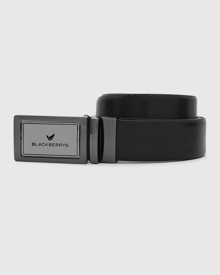 Leather Reversible Maroon Black Textured Belt - Travis