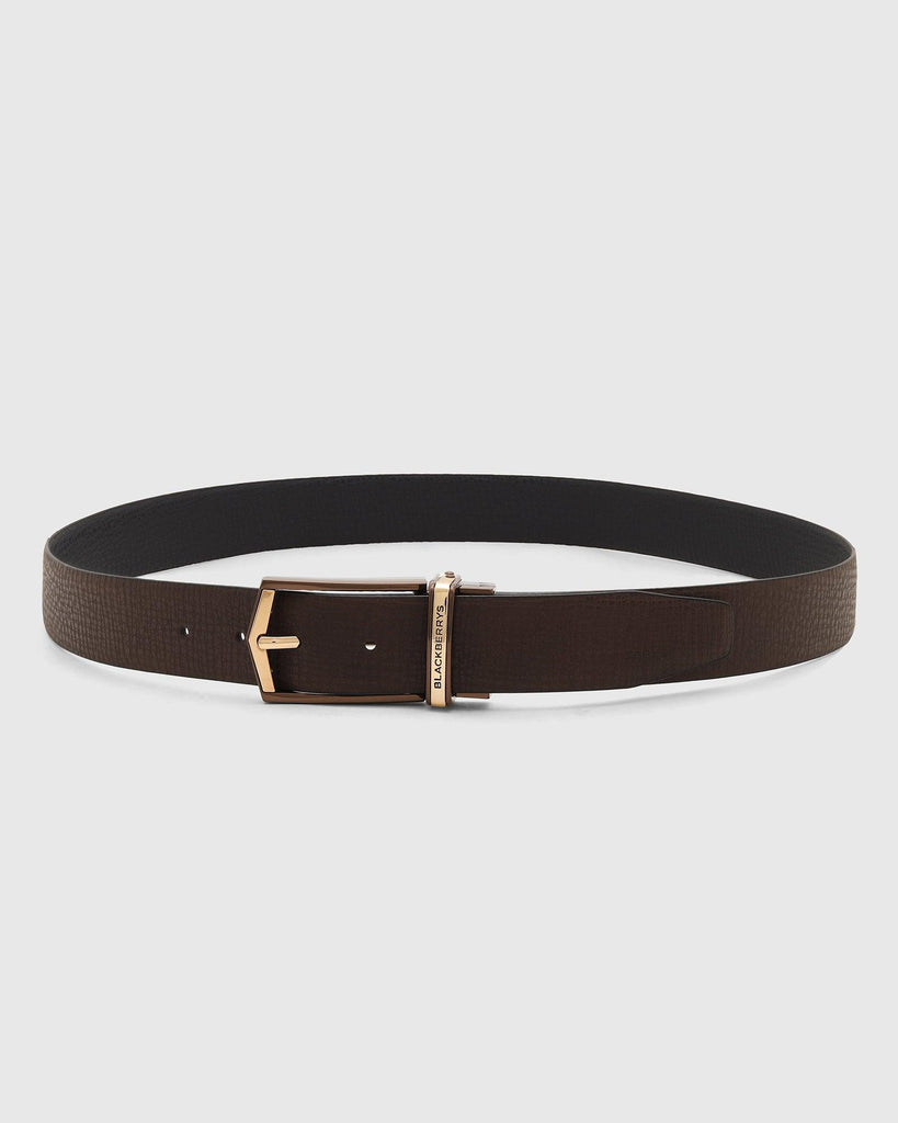 Leather Reversible Navy & Brown Textured Belt - Texas