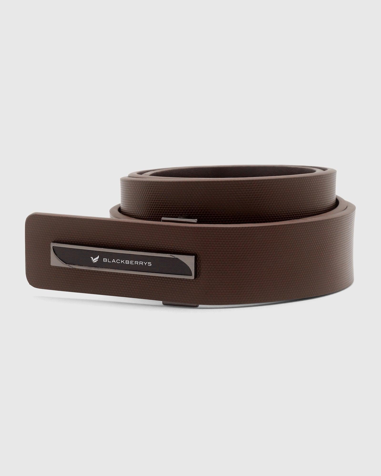 Textured Single Side Belt In Brown (New Kric) - Blackberrys