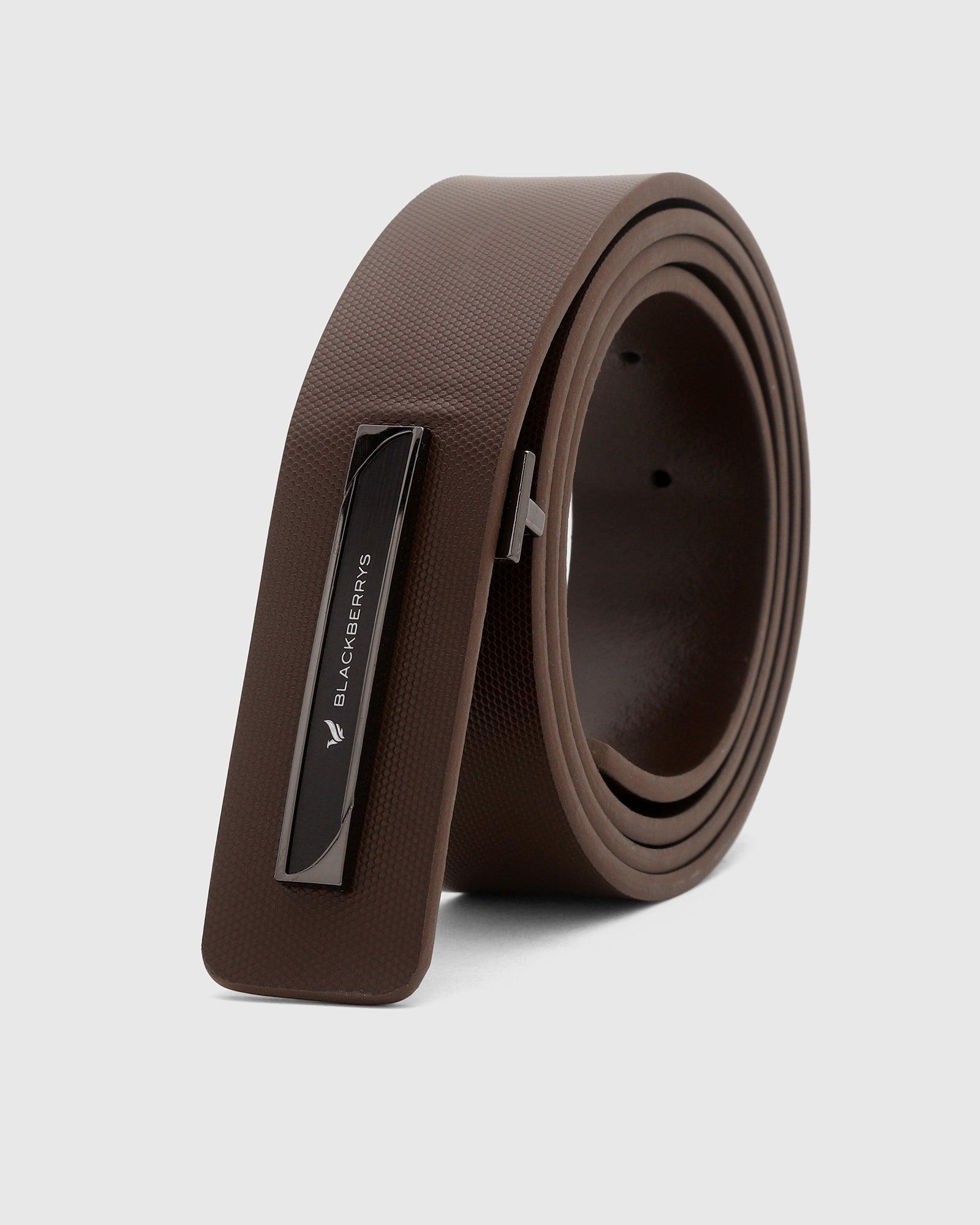 Textured Single Side Belt In Brown (New Kric) - Blackberrys