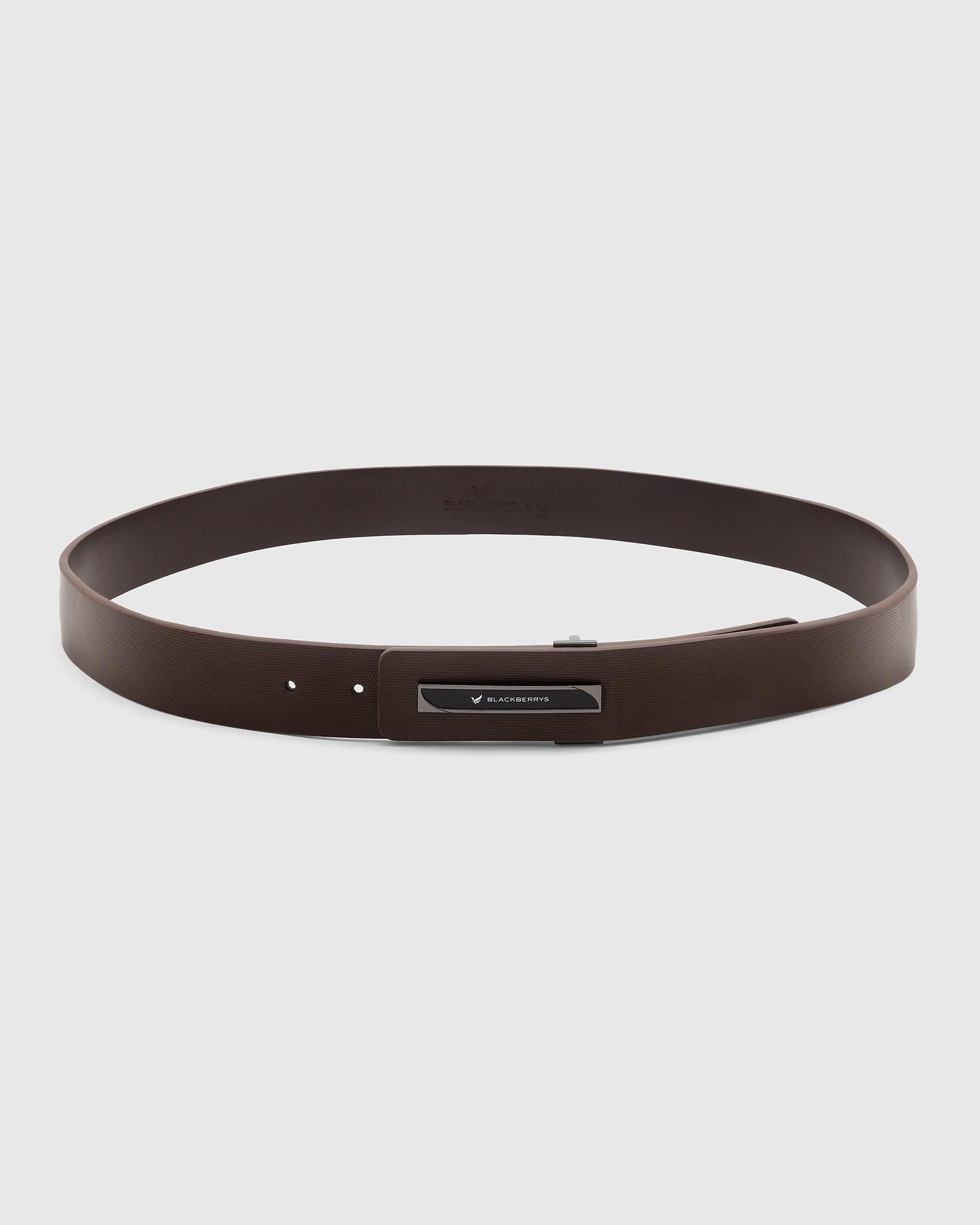 Textured Single Side Belt In Brown (New Kric) - Blackberrys