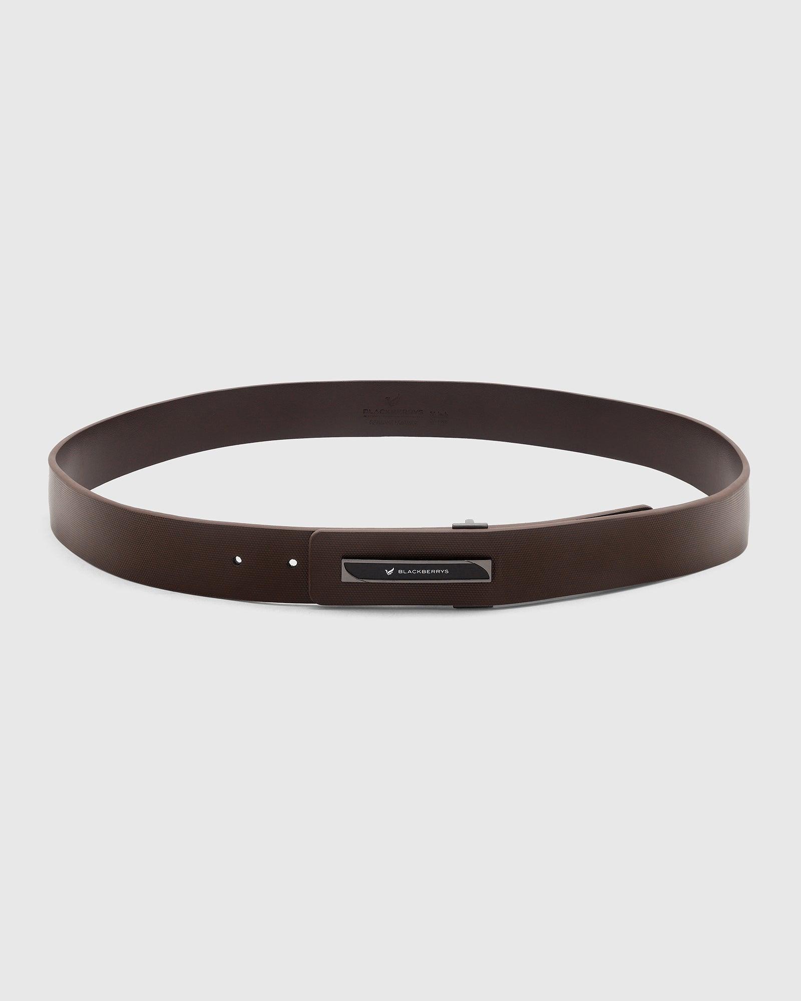 Must Haves Leather Brown Textured Belt - New Kric - Blackberrys