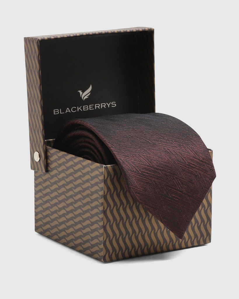 Silk Brown Textured Tie - Terry