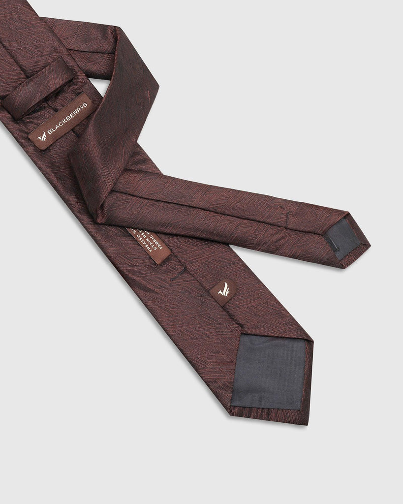 Silk Brown Textured Tie - Terry