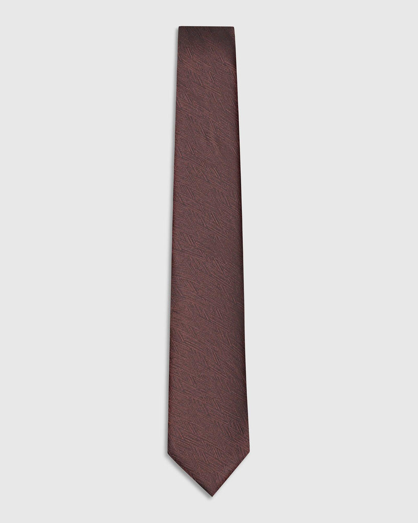 Silk Brown Textured Tie - Terry