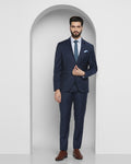 Tuxedo Two Piece Navy Textured Formal Suit - Ezra - Blackberrys