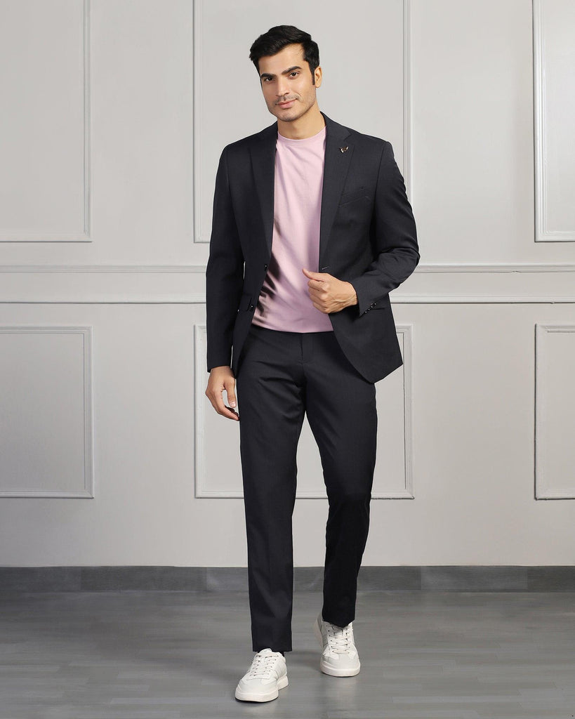 Three Piece Charcoal Solid Formal Suit - Keno