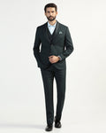 Three Piece Green Textured Formal Suit - Macren