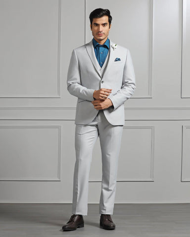 Indian Wedding Light Grey Classic Suit Online | Bagtesh Fashion