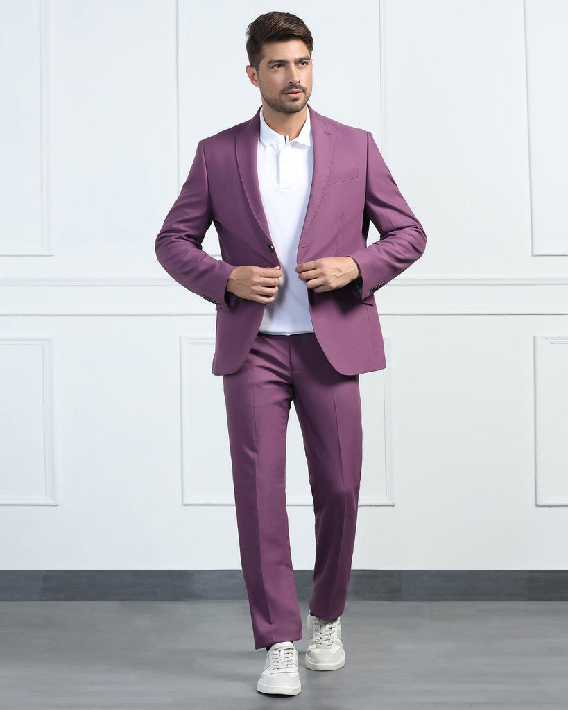 Three Piece Mauve Solid Formal Suit - Randle