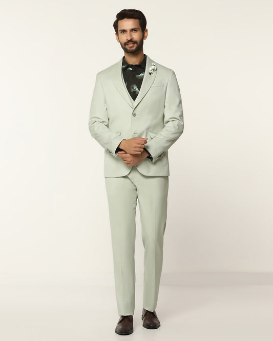 Three Piece Mint Textured Formal Suit - Steddle