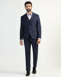 Three Piece Navy Textured Formal Suit - Helter